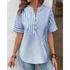 GMXIA Women's Fashion V-neck Short-sleeved Casual Blouses & Shirts