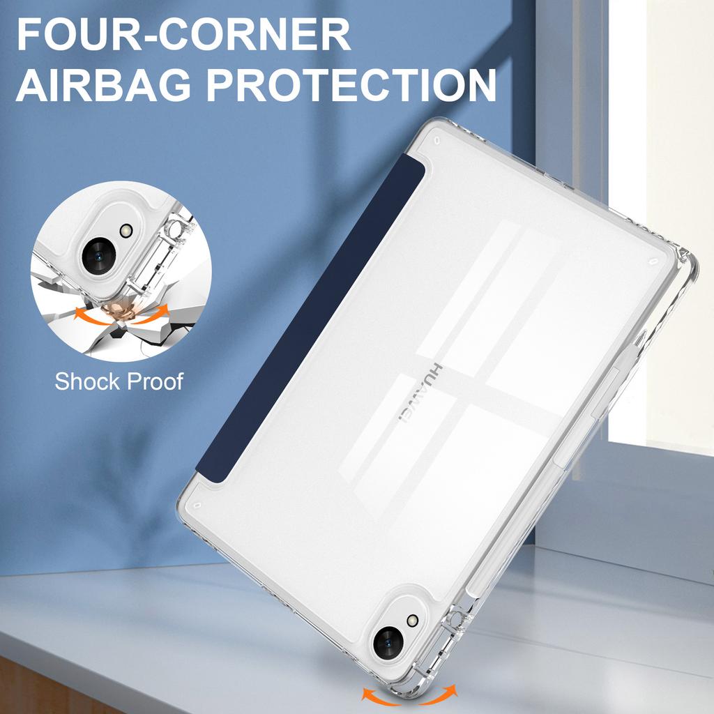 For Huawei MatePad 11.5 S Case Clear Acrylic Leather Tablet Cover Support Auto Sleep/Wake