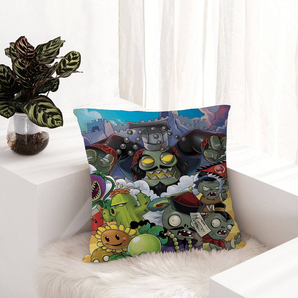 Classic Vintage P-Plants Vs Z-Zombies Maple Design Cushion Cover Happy Autumn Harvest Decor Holiday Decorati Pillow Cover