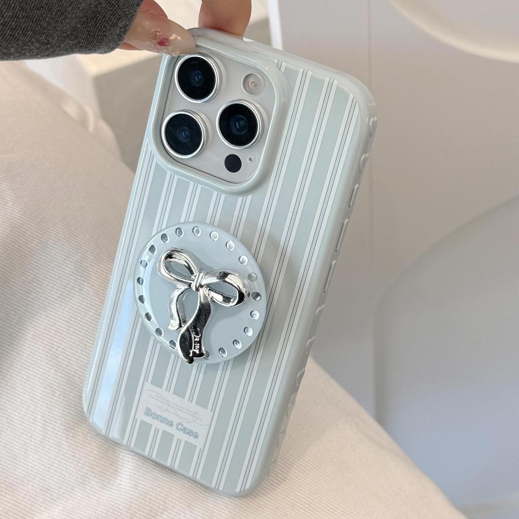 Silberner Schleifenständer Handyhülle für iPhone 17 und iPhone 17 Pro Max