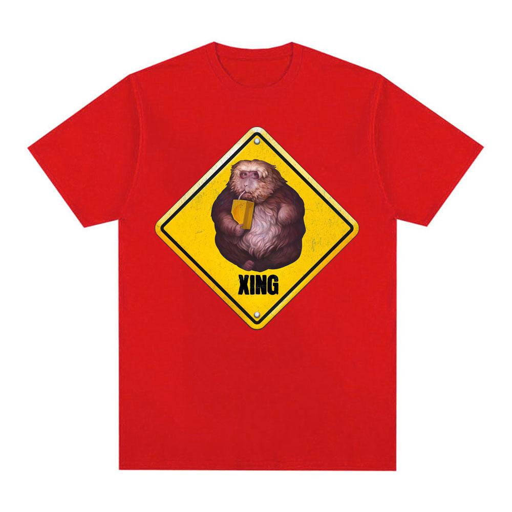 Funny Xing Xing Monkey Meme Graphic T Shirt Crossing Sign Viral Trend Tee Shirt Unisex Women Fashion Retro Oversized Cotton T-shirt S