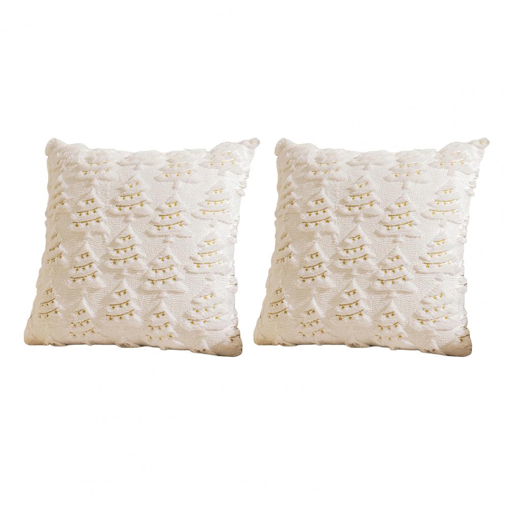 Washable Removable Cushion Cover Removable Washable Cushion Cover Christmas Tree Pattern Plush Pillow Covers Holiday for Sofa