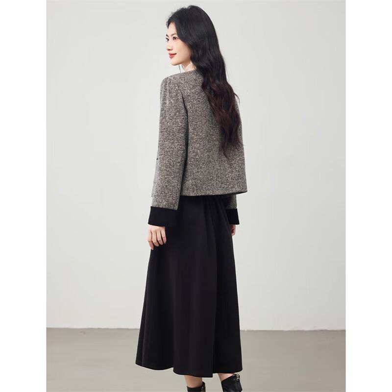 Women's Chic Wool Down Jacket & Skirt Set