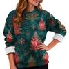 Women's Fashion Casual Long Sleeve Christmas Printed Round Neck Plus Velvet Thickened Sweatshirt