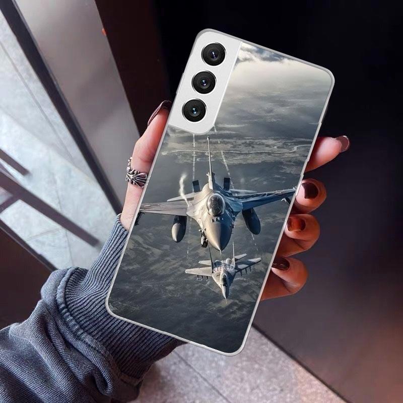 Military Aircraft Warship Fighter Phone Case For Samsung Galaxy S26 S25 Edge S24 S23 Ultra S22 Plus S21 S20 FE Soft TPU Back Cov