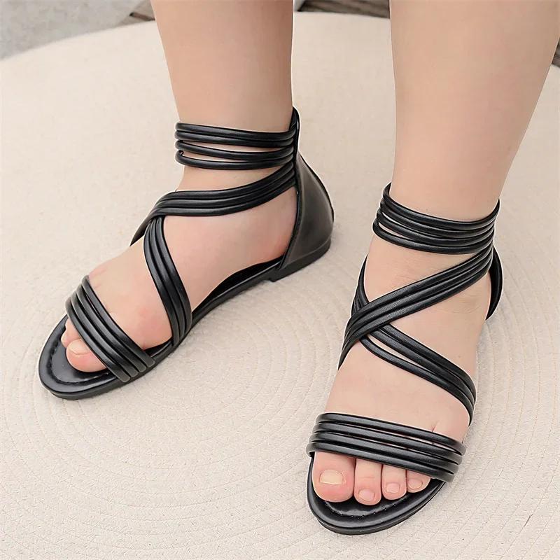 Baby Girls Beautiful Flat Sandals Princess ZIP Casual Soft Cartoon Students Cute Comfortable Elegant Kids Daily Summer 2025
