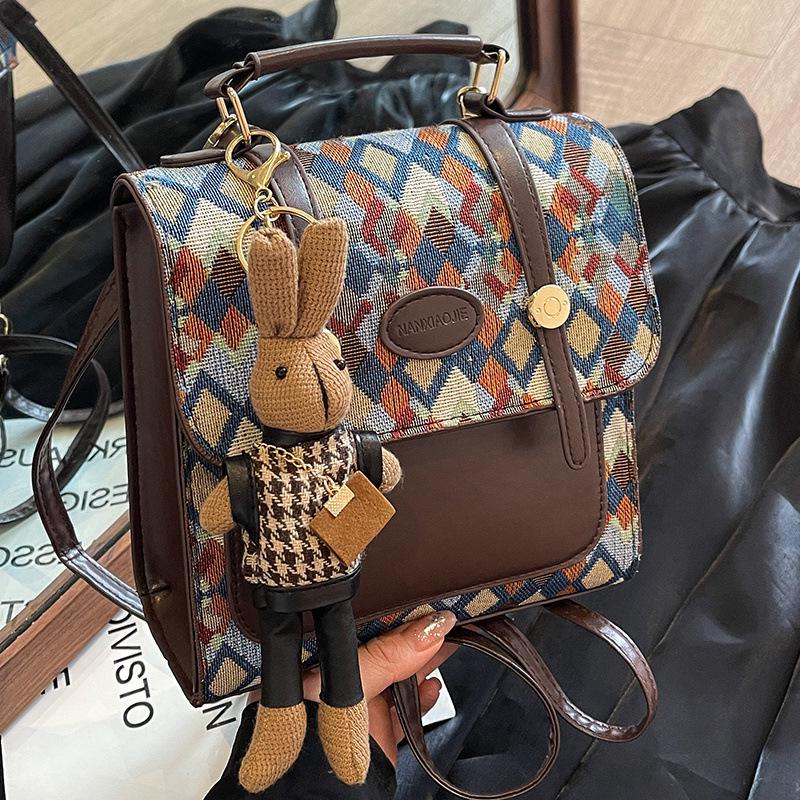 Textured Retro Women's Backpack Purse - 2025 Fashion Single Shoulder Crossbody Bag
