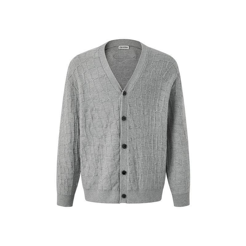 CHINISM Men s V-Neck Knit Cardigan L