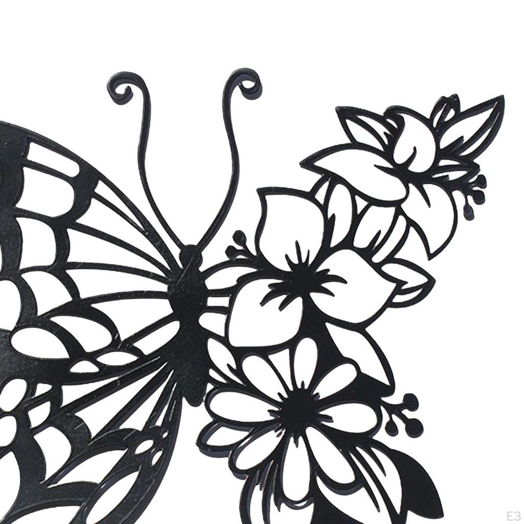 Butterflies Wall Art Figurines Silhouette Wrought Iron Ornaments Hanging Office Garden Bedroom