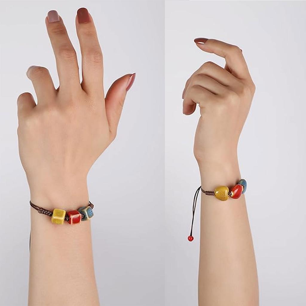 Fashionable Handwoven Ceramic Beaded Bracelet Sturdy Bangle for Men and Women Comfort Fits Fashion Accessory