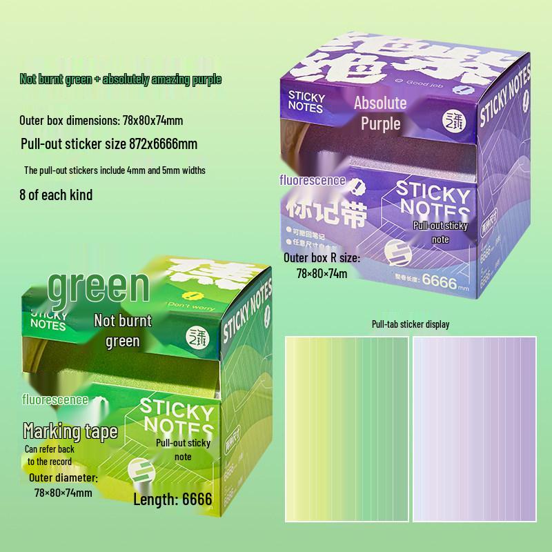 Rainbow Tearable Fluorescent Sticky Notes - Back-to-School Essentials