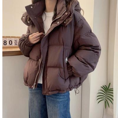 Cotton-padded Jacket Women's Short Loose Large Size Cotton-padded Jacket Fashion Hooded All-match Thin Padded Jacket Trend