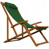 Wooden Garden Sun Lounger Armchair Chair Green