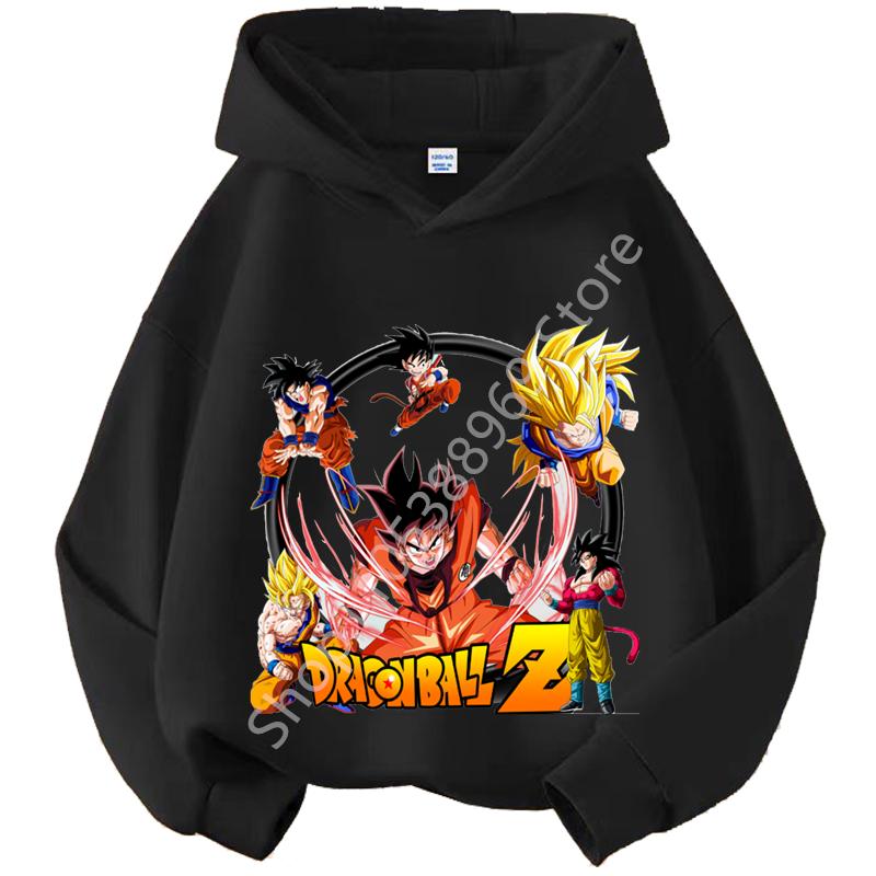 Dragon Ball Chibi Characters Kids Hoodie 100-160 Size 3-12 Years Boys Casual Sporty Children's Sweatshirt