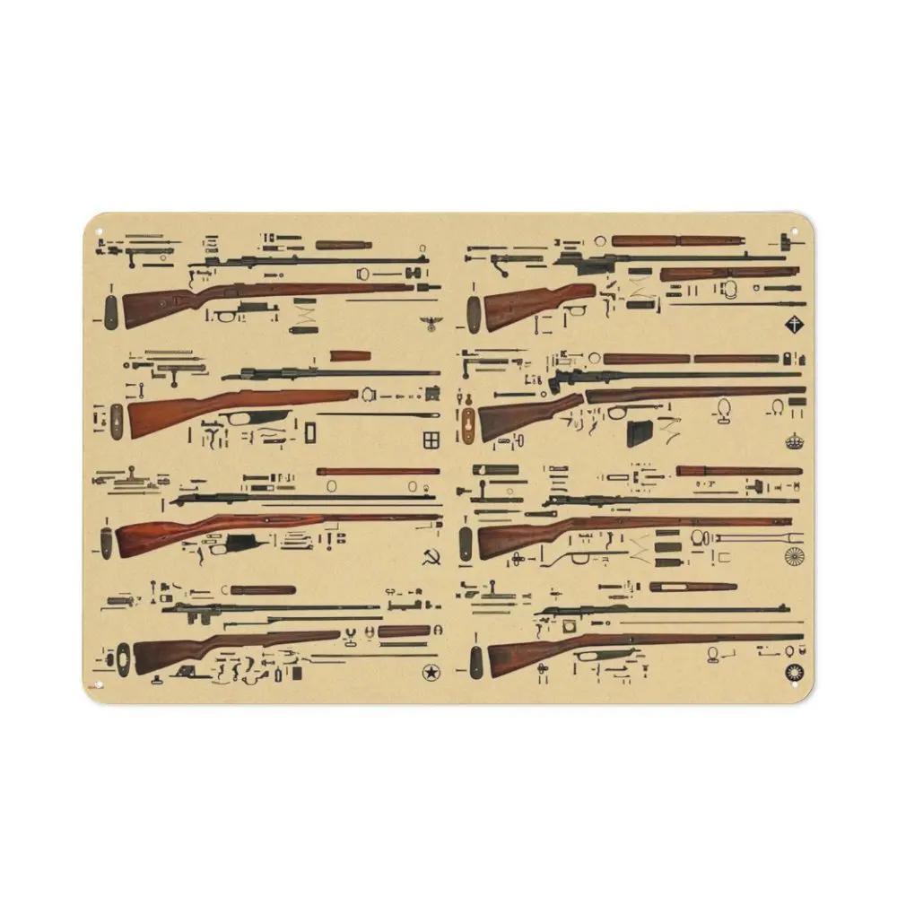 

Винтажный плакат с оружием Пулемет Ретро Военные фанаты Винтовка Металлическая жестяная табличка Для мужской пещеры Дома Комнаты Клуба Настенный декор 20x30cm