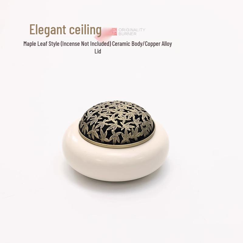 White Porcelain Indoor Incense Burner for Coil, Sandalwood, Agarwood - Tea Ceremony Ceramic