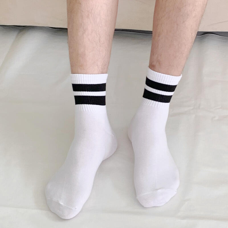 [Set of 10] Men's Two-Color Banded Kava Socks