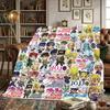 JoJo's Bizarre Adventure Warm Comfortable Flannel Blanket - Printed, For Bedrooms, Sofas, Beds, Chairs, Picnics, Travel -HE32