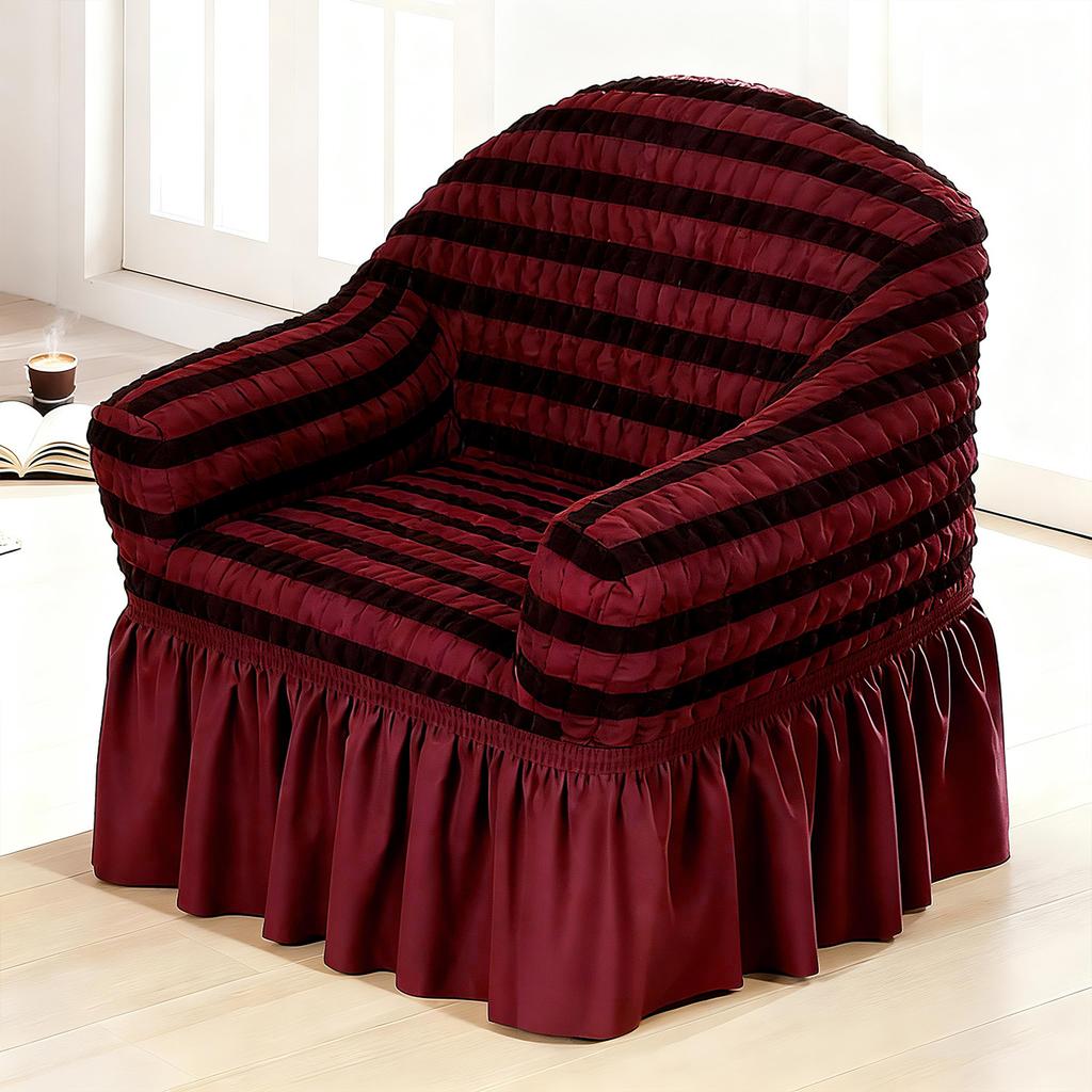 Full Coverage Fabric Sofa Cover Single Seat Slipcover Solid Color Minimalist Non Slip Cat Scratch Resistant Multi Color Options For All Seasons