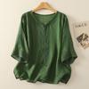 Elegant Chiffon Top: Popular Chinese Style Mid-Aged Women's Five-Point Sleeve Printed T-Shirt