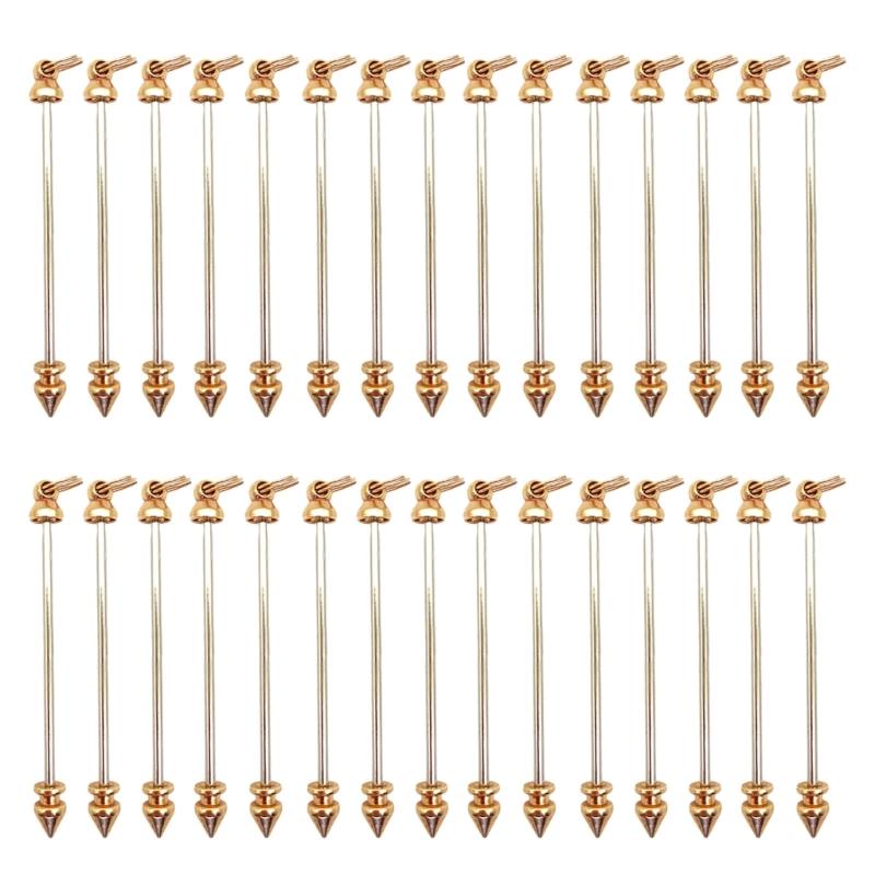30 Stück Metallstab-Anhänger mit Ösenstiften, auffädelbare Metallstab-Anhänger, vielseitiges Perlenzubehör für Schmuckdesigner
