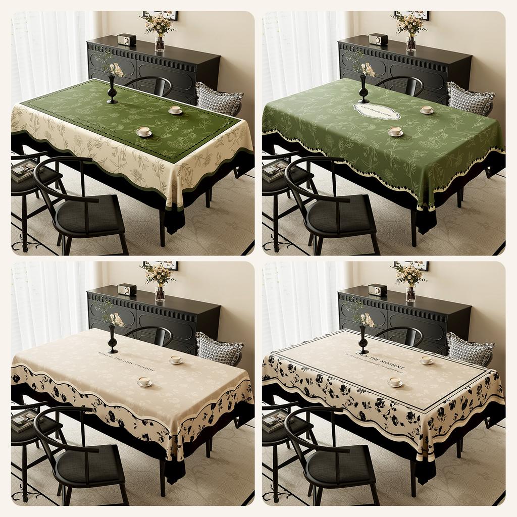 French Tablecloth Waterproof Oil Resistant Wash Free and Heat-resistant Dining Tablecloth 2026 New Retro Light Luxury High-end