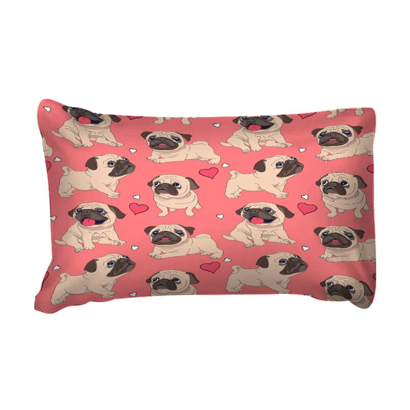 Pink Bed Linen Set Cute Pet Dog Single Double Bed Cover Set Heart-shaped Queen King Twin Full Size Bed Clothing for Child Soft and Comfortable
