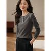 T-shirt Women's Long-sleeved Spring New Fashionable Base Shirt Korean T-shirt Splicing Design Top