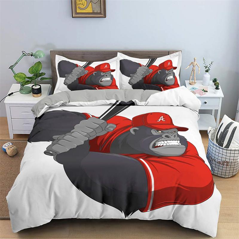 Comforter Orangutan Cute Monkey Bedding Set Palm Leaves Tropical Botanical Primitive Animal Comforter/