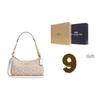 Coach Teri 24 Klasická monogramová logo Uzavírání na zip Potažené plátno Ruční Crossbody Taška přes rameno Střední Dámské tašky Písek Křídově bílá CV933-IMXDM