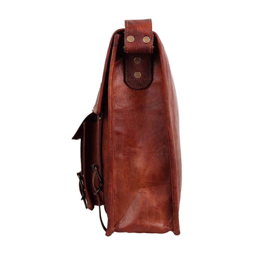 Leather Messenger Bag Laptop Work Computer Shoulder Briefcase Satchel
