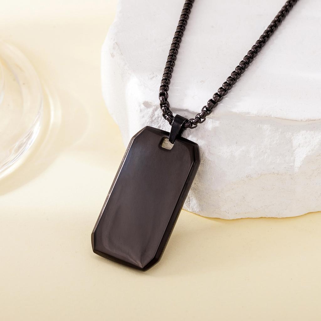 Glossy Military Brand Pendant European and American Men's Tag Necklace Accessories Long Chain