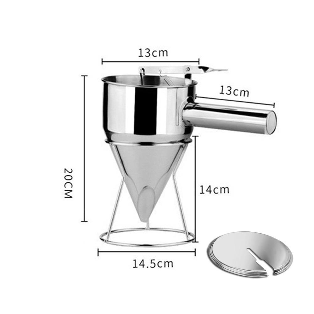 with Handle Liquid Funnel Dispenser Stainless Steel Batter Liquid Dispenser  Cooking Tool