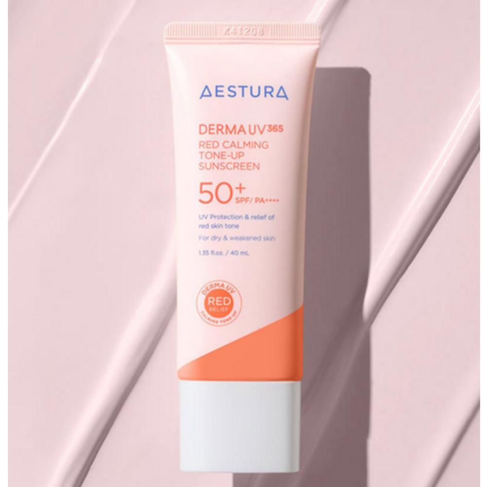 Aestura Derma UV 365 Red Calming Tone-Up Sunscreen SPF50+ PA++++ 40ml – Tone-Up Finish, Calming Care, Korean