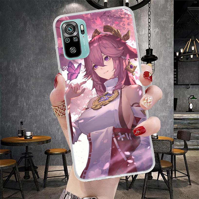 

Yae Miko Genshin Impact Phone Case For Xiaomi Redmi Note 13 14 15 Pro Plus 12S 12 14S 11S 11E 10 10S 11 11T 5G 4G Cover Coque Re Redmi Note 11S 4G