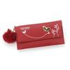 Women PU Leather Flap Wallet with Plush Ball Lady Butterfly Coin Purse MIT