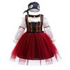 Kids Halloween Party Pirate Costume Girls Birthday Party Captain Jack Cosplay Dress with Bandana