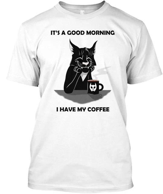 

Cat Good Morning TTshirt Made in the USA Size S to 5XL S