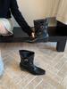 French retro short boots women's autumn new soft leather belt buckle inner slope heel thin Martin boots