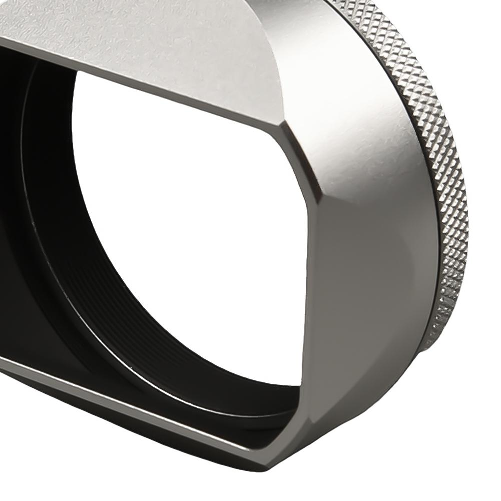 with 49mm Adapter Ring Square Metal Lens Hood Shade Silver Square Metal Lens Hood for Fujifilm Fuji X100VI X100V Camera