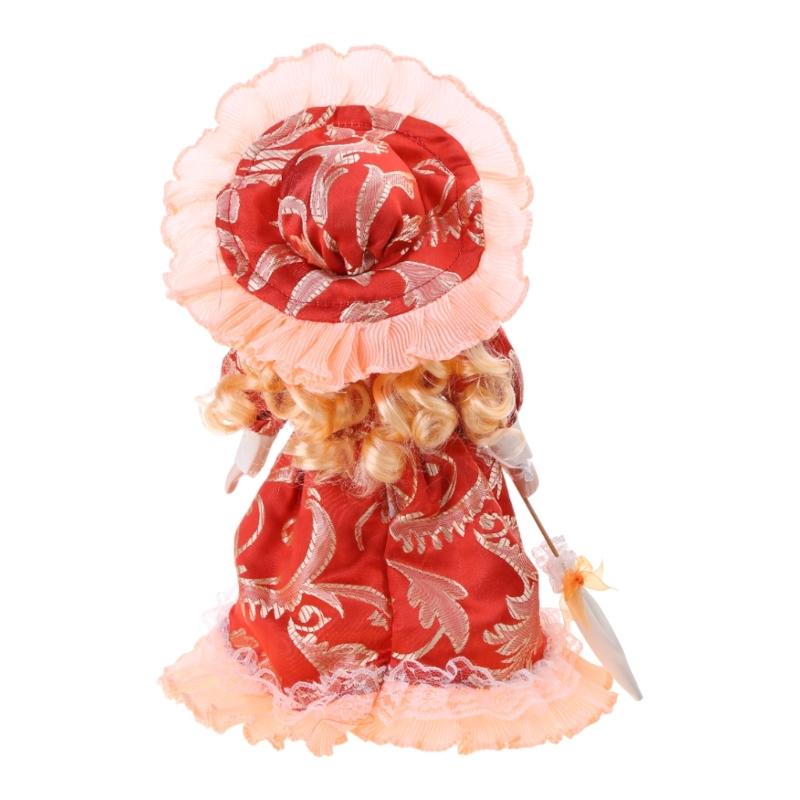 12inch Victorian Porcelain Female Doll for Room Ornaments Great Gift for Kids Collectable Gift Decorative Ceramic Doll