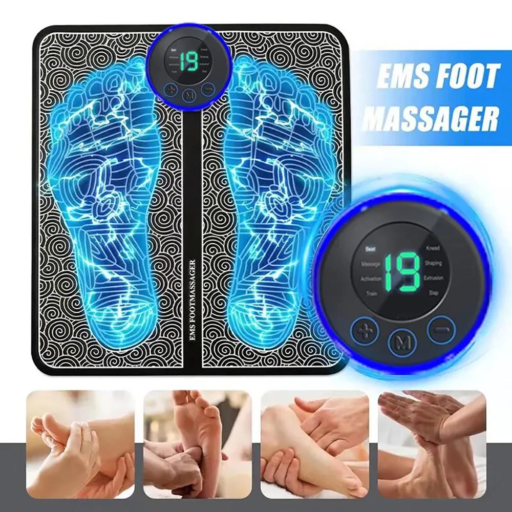 Intelligent Foot Massage Pad 8 Modes 19 Levels of Multifunctional Foot Massage Fatigue Relief Massage Instrument USB Charging