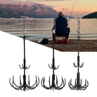 Ami per Calamari Acciaio Inossidabile Attrezzatura da Pesca da Esterno Ami per Testa Jigs da Pesca Polpo Ami Doppi per Calamari