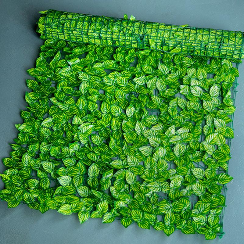 

Privacy Fence Wall Screen 0.5x1m Artificial Hedges Fence with Faux Watermelon Leaf for Garden Balcony Decoration A