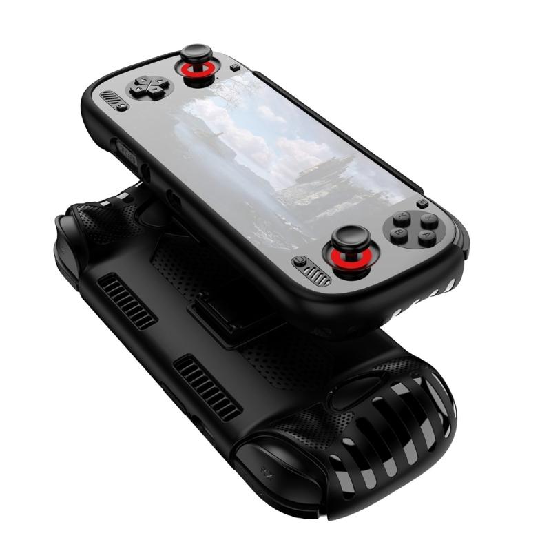 Protective Silicone Case Housing Shell For Handheld Gaming Console With Built In Adjustable Stand And Full Body Coverage