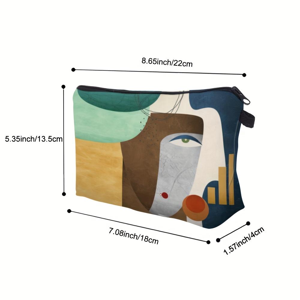 3D Printed Art Portrait Cosmetic Bag - Cute, Portable Storage for Travel, Makeup, Holiday Gift