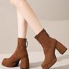 Fashion Small High Heel Stretch Skinny Boots Women 2025 Fall Winter New Block Heel Platform Platform Booties Fashion Boots
