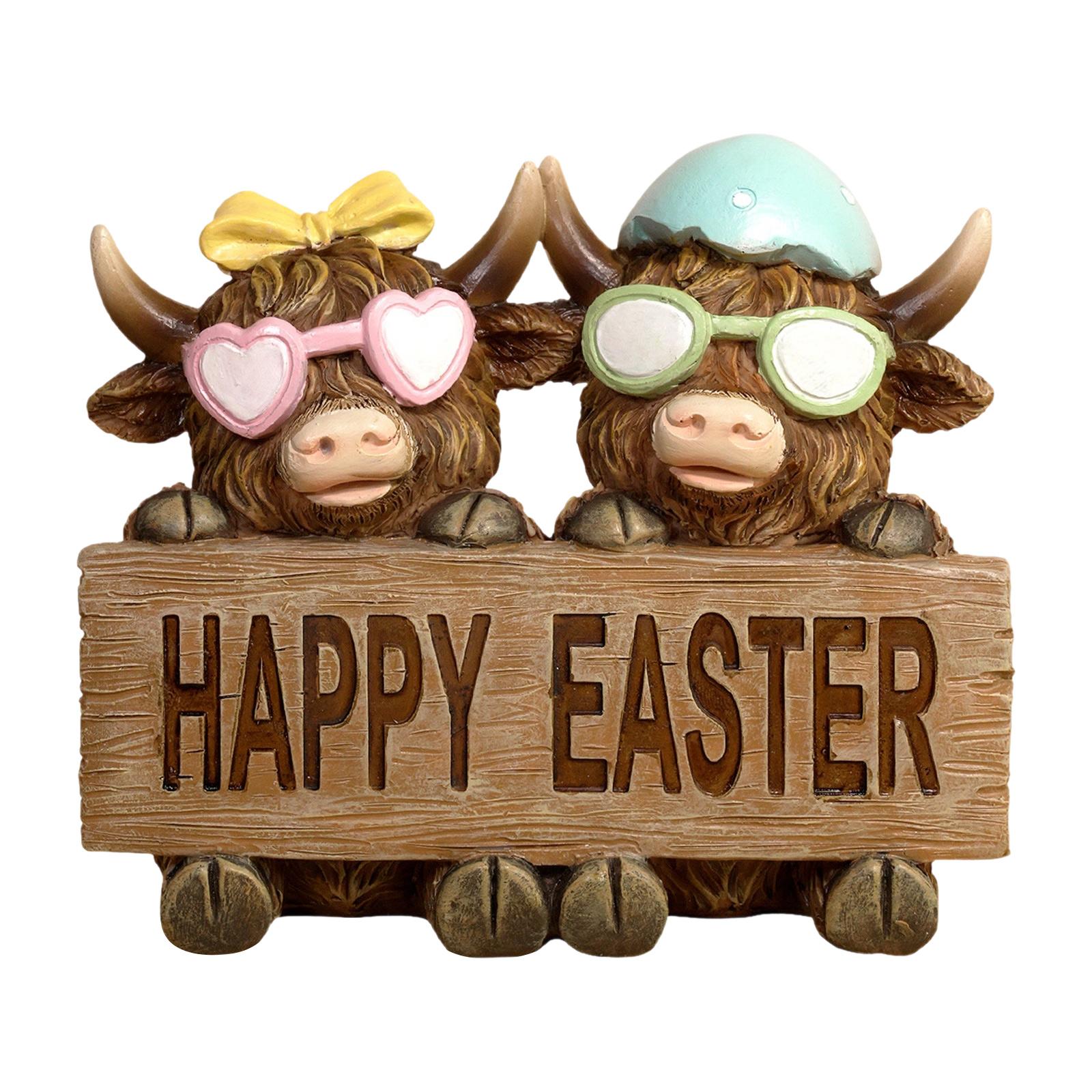 

Пасхальная фигурка коровы, Шотландская скульптура из смолы, Подарок для любителей телят, Весенний дом, Кухня, , Многоярусный столик-поднос, Декор. One Size