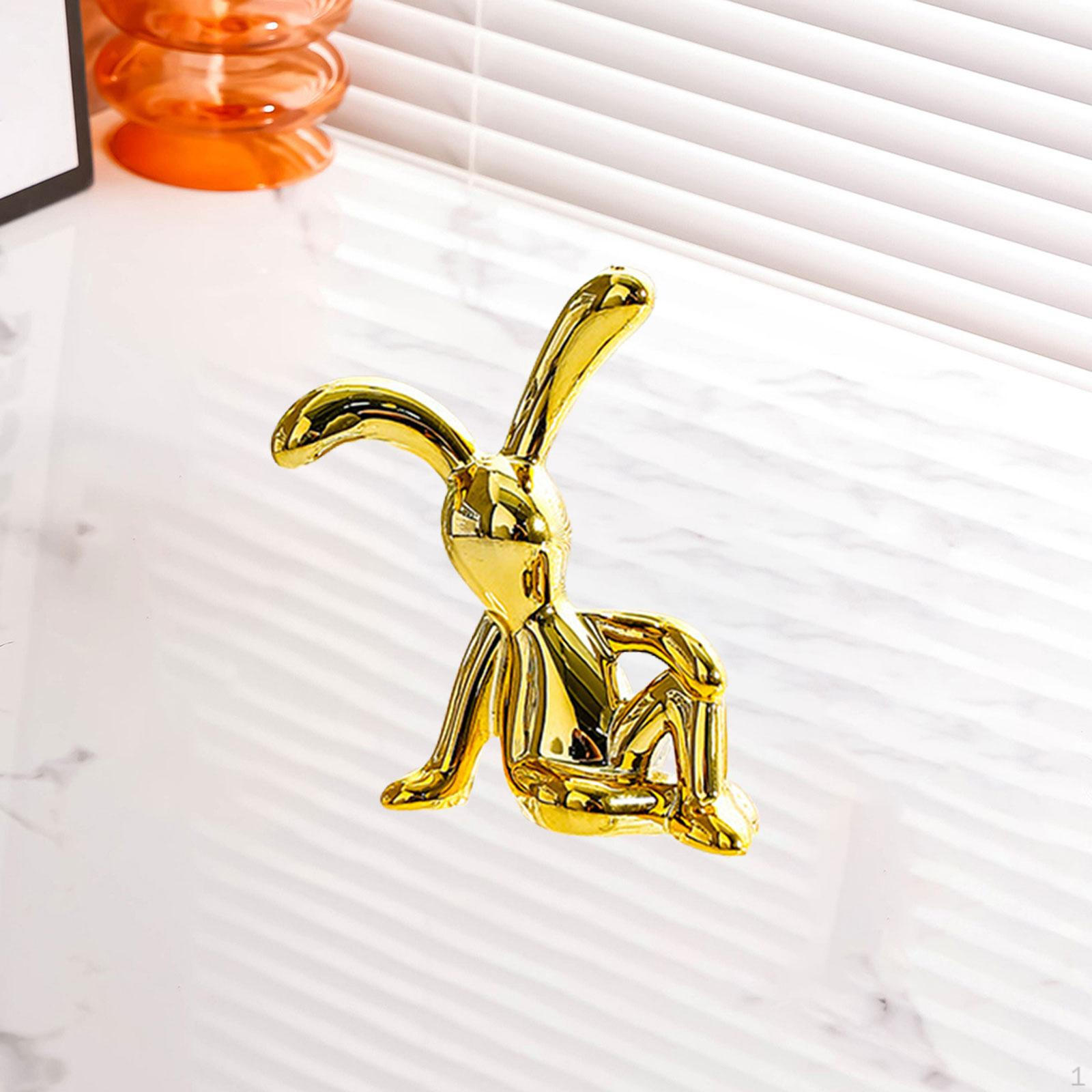

Гальваническая скульптура кролика, фигурки кухни, украшение автомобиля, домашний офис, настольный орнамент 5.5cmx2.2cmx6cm