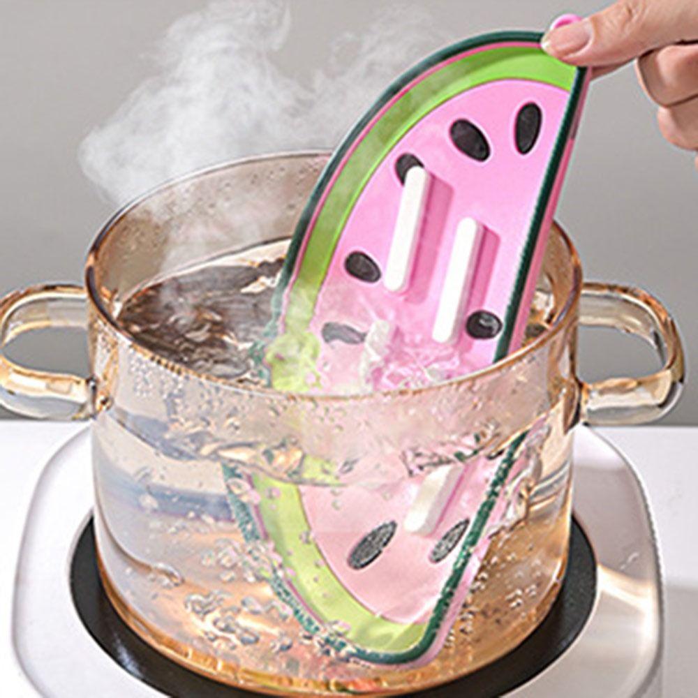 Soft Silicone Pot Lid Drain Mat Non-slip Multifunctional Board Holder Heat Insulation Watermelon Shape Spatula Storage Mat